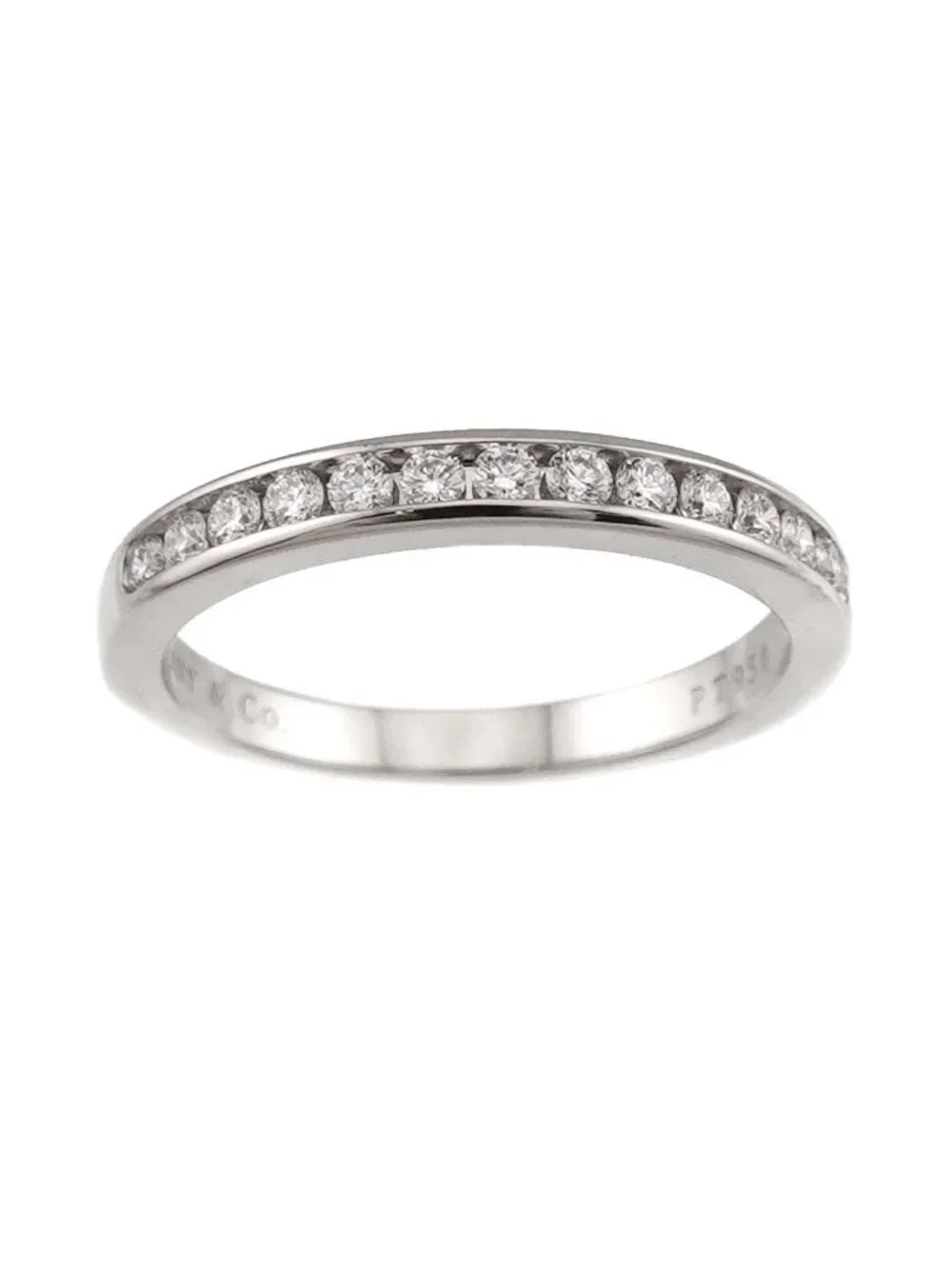 Tiffany & Co Ring Half Diamond Pt Platinum